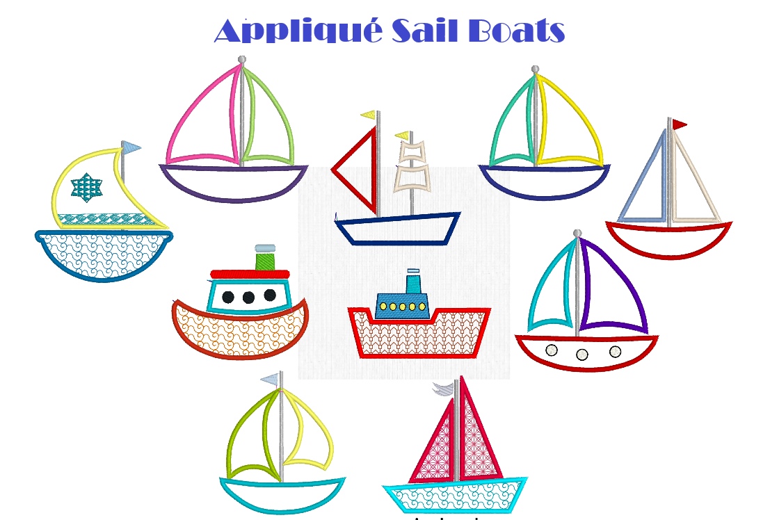 APPLIQUE SAIL BOATS