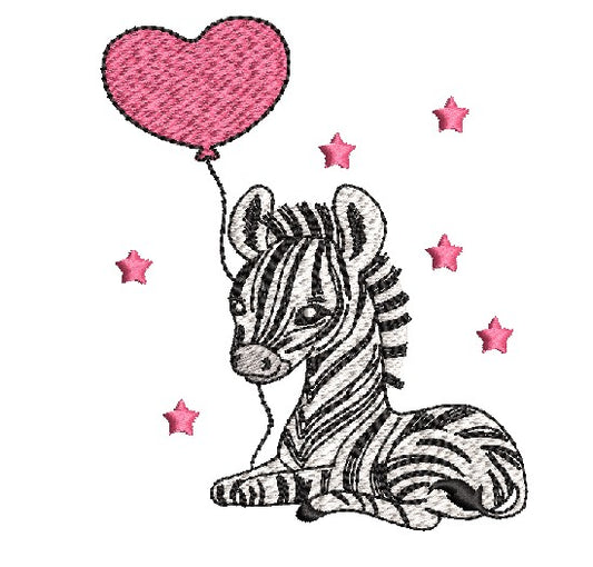 Zebra with balloon