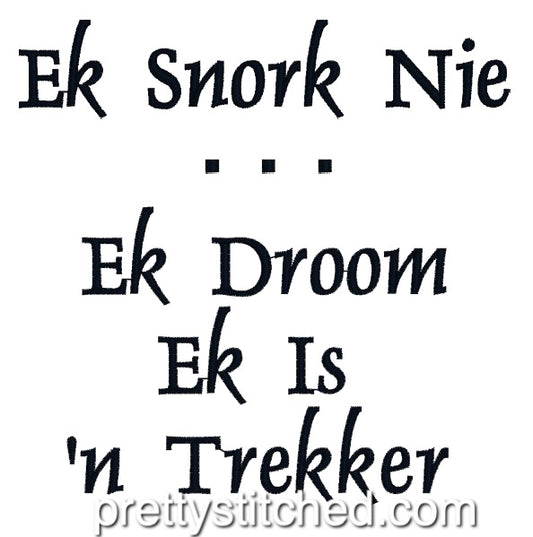 Ek snork nie..