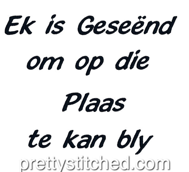 Ek is geseend