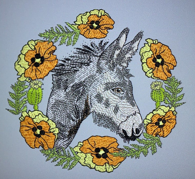 DONKEY FACE WITH YELLOW FLOWERS